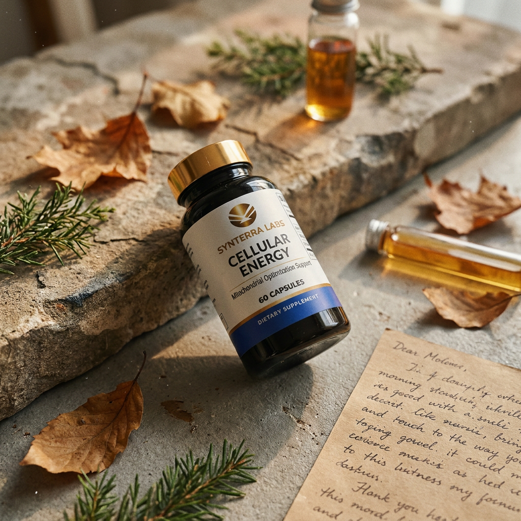 Cellular Energy supplement van Synterra Labs in een sfeervolle setting