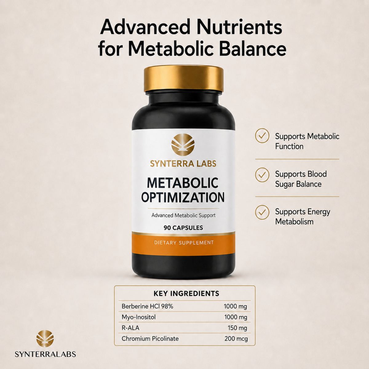 Metabolic Optimization met berberine, myo-inositol, R-ALA en chroom
